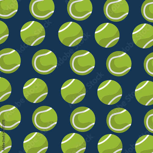 seamless pattern tennis ball equipment blue background vector illustration
