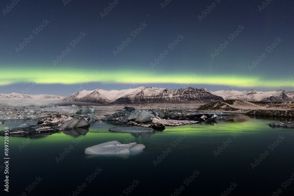 Εκτύπωση καμβά Jokulsarlon Aurora Reflections
