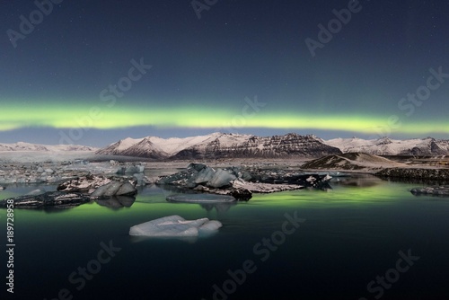 Fotografi Jokulsarlon Aurora Reflections