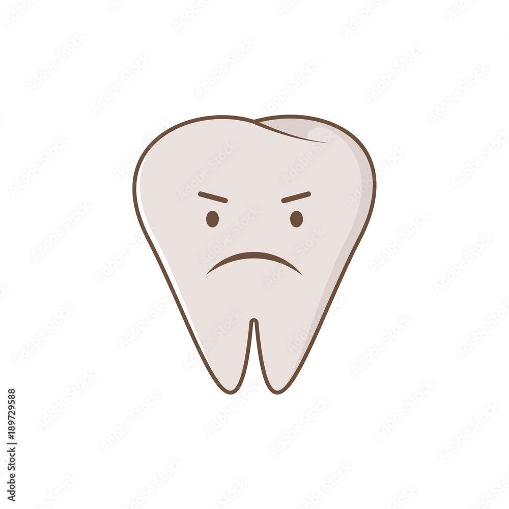 Cute sullen tooth. Vector modern flat style cartoon character illustration. Clear tooth kid children christmas concept dental dentist card. Cute sullen tooth. Vector modern flat style cartoon character illustration. Clear tooth kid children christmas concept dental dentist card.