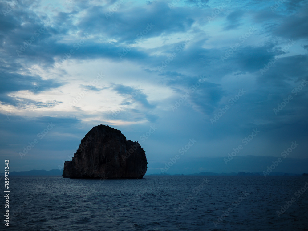 Island thailand sea blue sky twilight