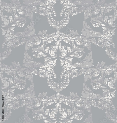 Gray classic pattern Vector ornament decor. Baroque background textures. Royal victorian trendy designs