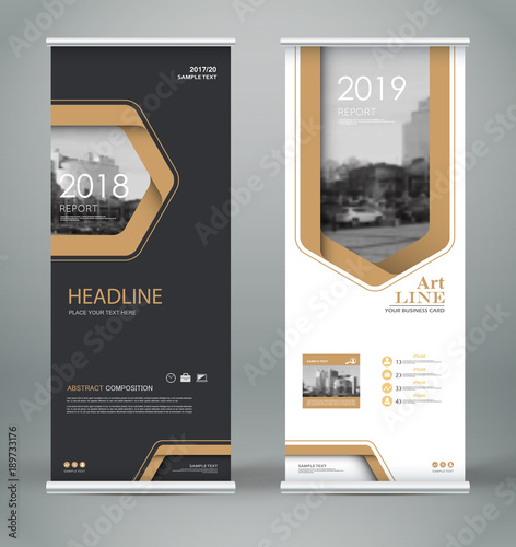 Abstract composition. White roll up brochure cover design. Info banner frame. Text font. Title sheet model set. Modern vector front page. City view brand flag. Triangle figures icon. Ad flyer fiber
