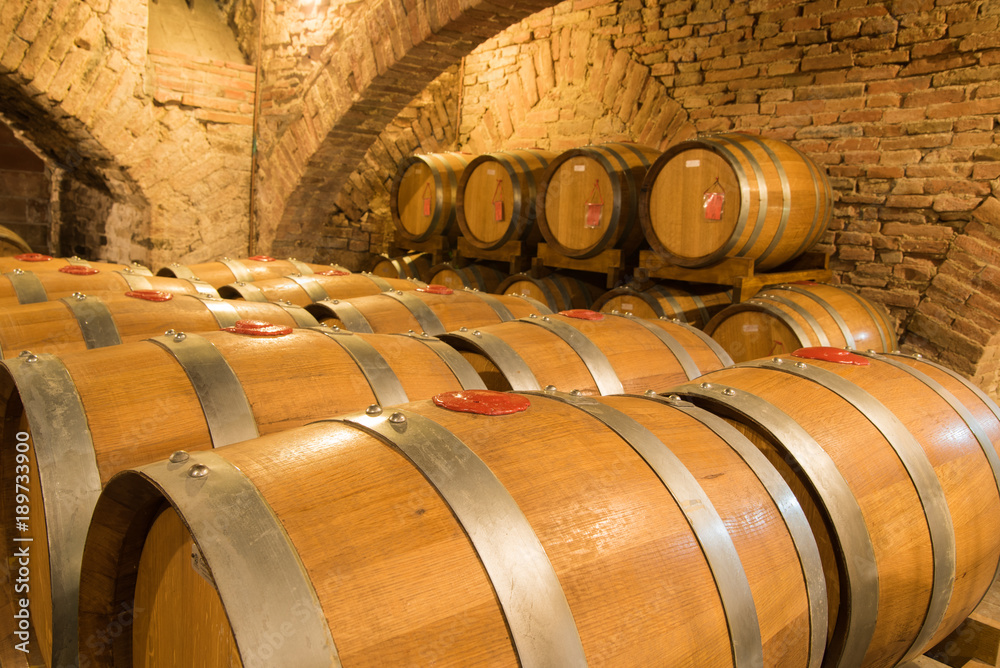 Wine barrels in a traditional cellar Wine barrels in a traditional cellar