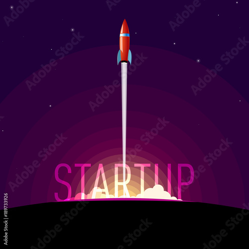 Rocket launch: Startup concept