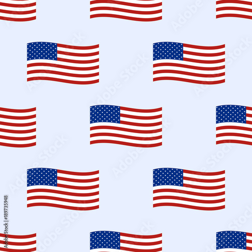 Seamless background in the form of American flags on a light background. Vector