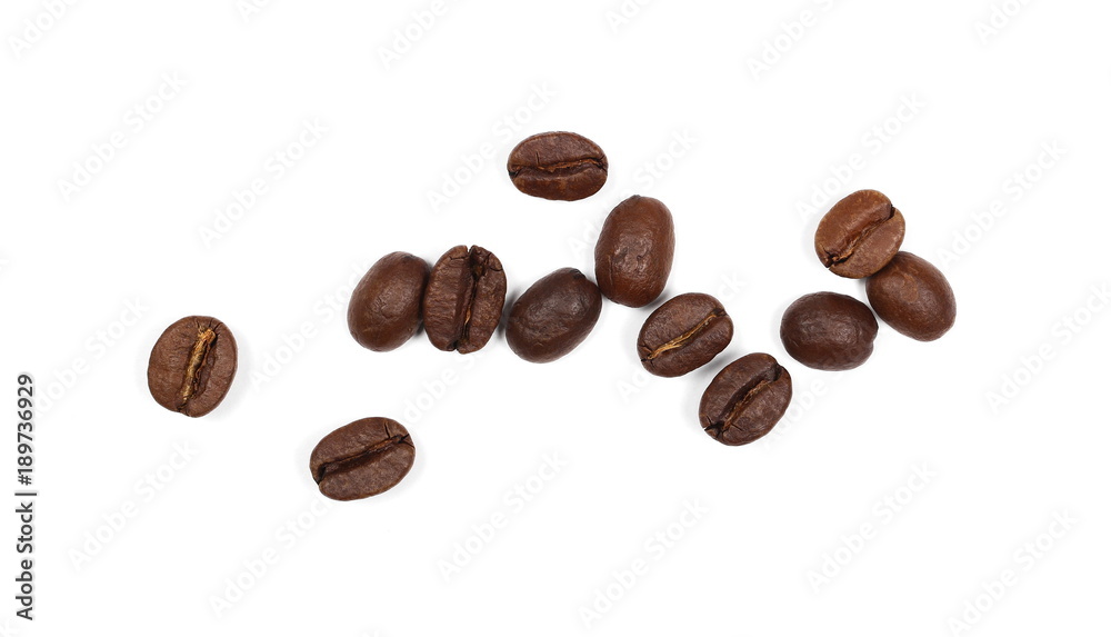 Coffee beans pile isolated on white background and texture, top view
Coffee beans pile isolated on white background and texture, top view