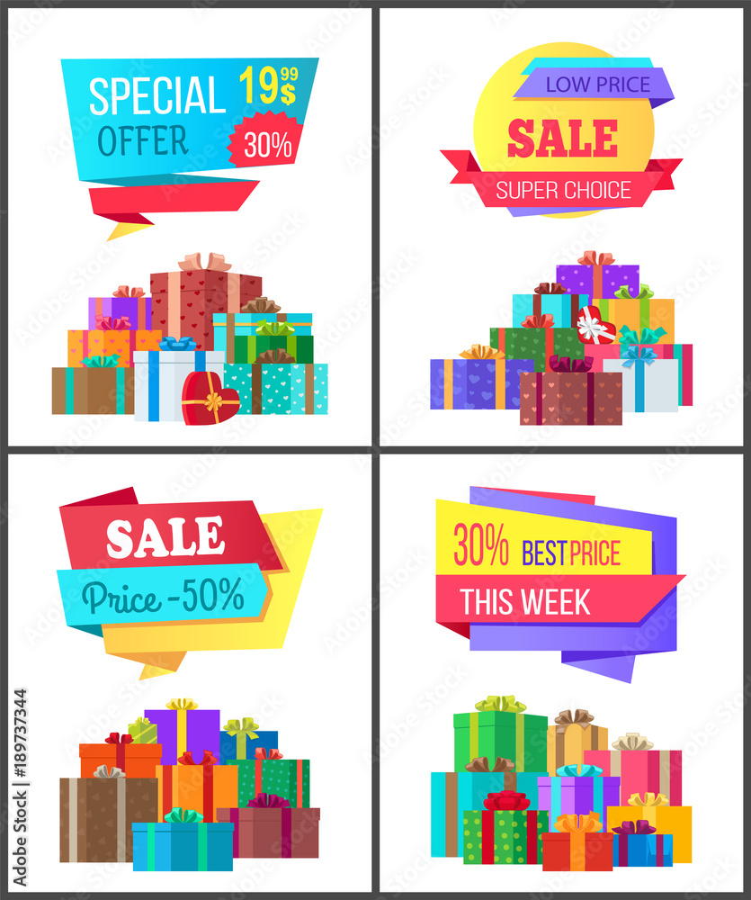 Set of Special Price Exclusive Discount Posters Set of Special Price Exclusive Discount Posters