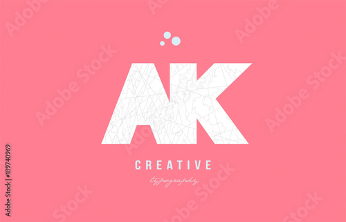 Design of alphabet letter logo ak a k combination photo