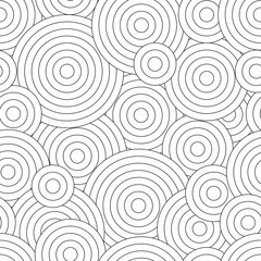 Fotobehang Cirkels patronen Doodle krullen in zwart-wit  © ImHope