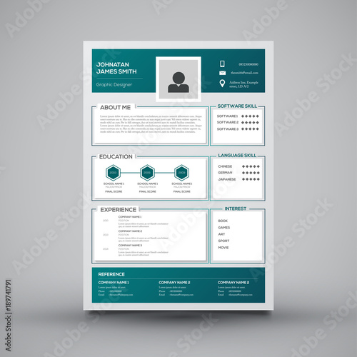 green curriculum vitae template design