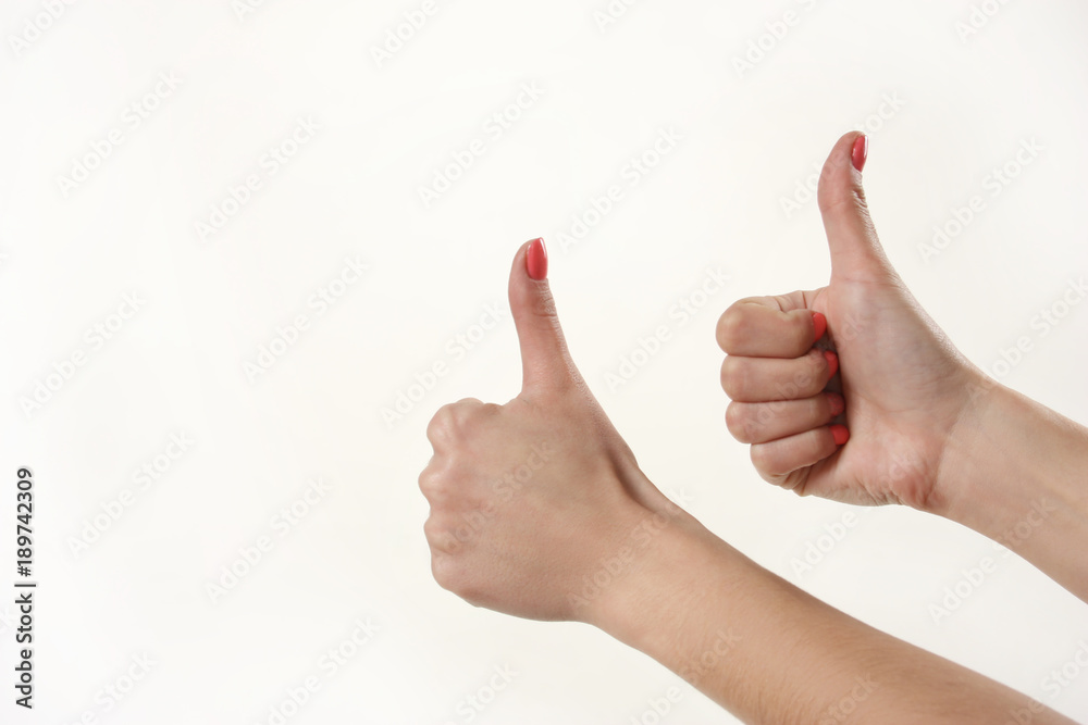 gestures with female hands. female hands manicure on white background gestures with female hands. female hands manicure on white background