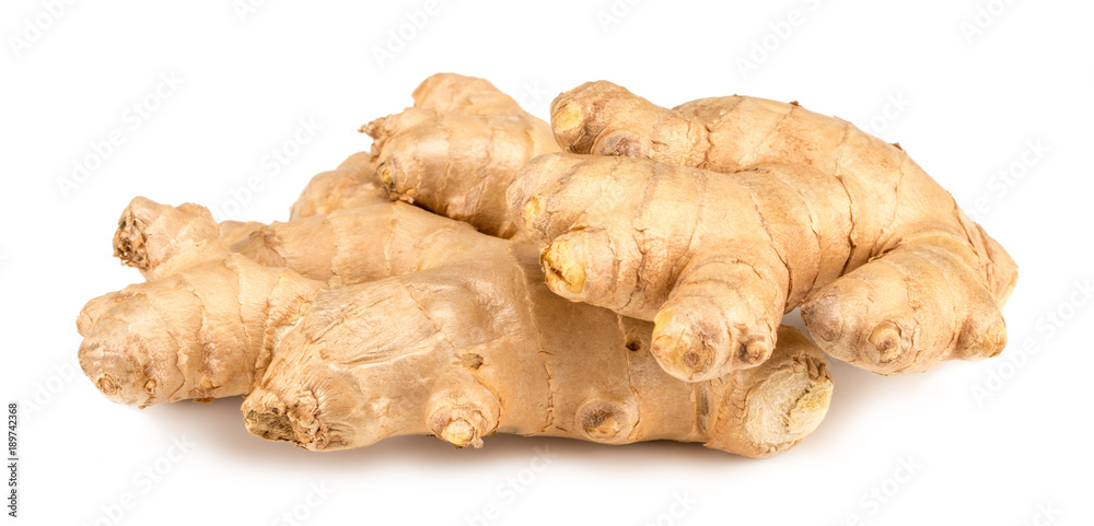Fresh ginger root isolated on white background Fresh ginger root isolated on white background