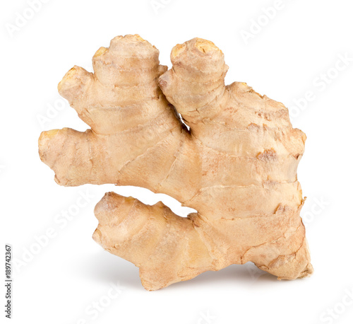  Fresh ginger root isolated on white background