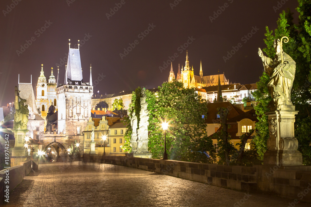 Night scenery of Prague, Czech Republic