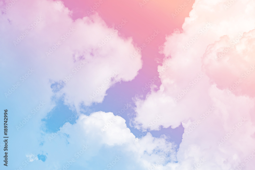 sun and cloud background with a pastel colored


