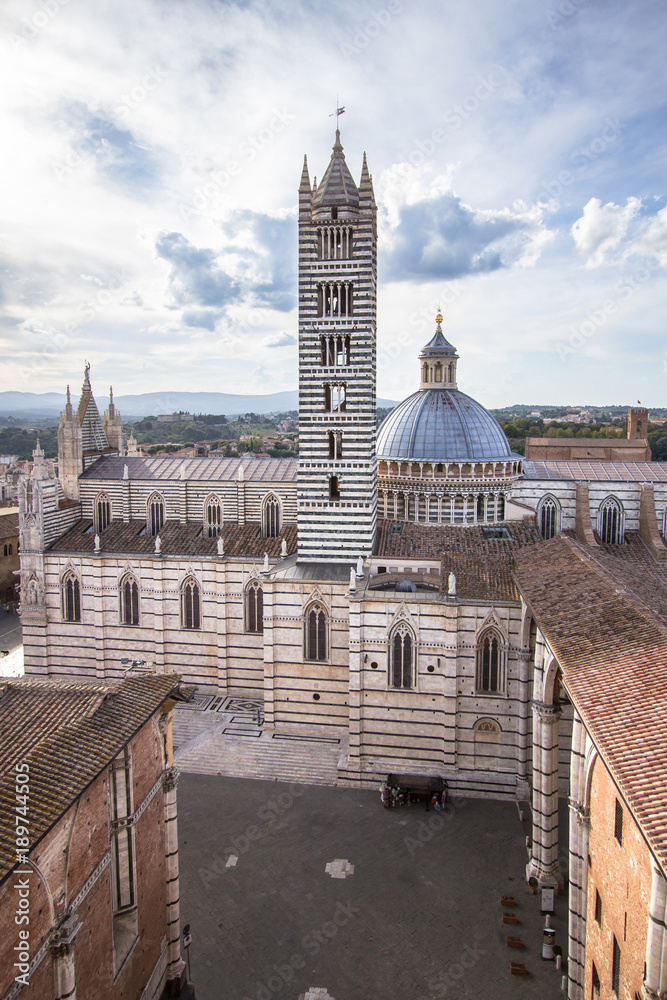 Bell tower and Dome of the Cathedral of Siena, Tuscany, Italy