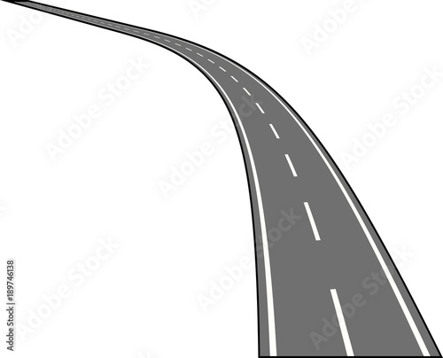 Road isolated on white Vector illustration