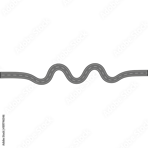 Road isolated on white Vector illustration