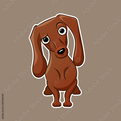 Weiner dog vector illustration