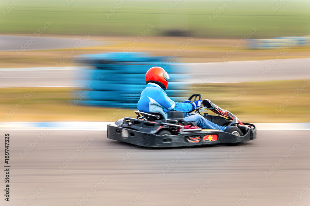 Fast carting car on track