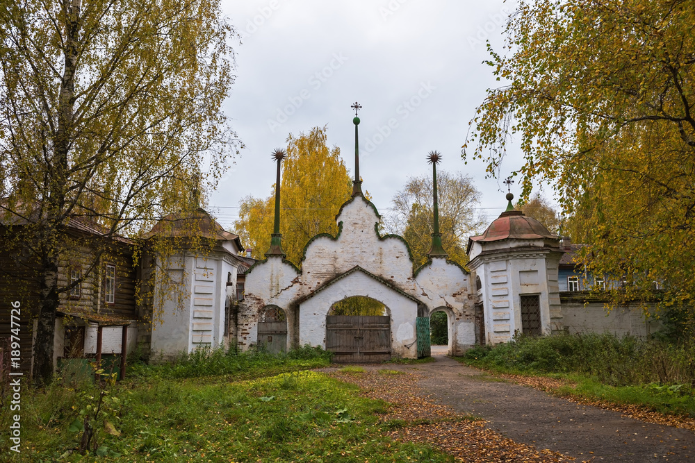 Gate of the Michael-Archangel Monastery in Veliky Ustyug, Russia