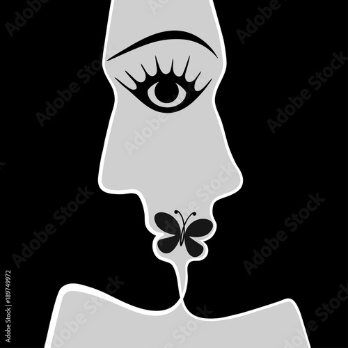 One lips for two, vector graphics