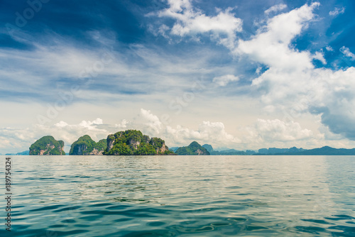 beautiful landscape photographed from a boat in the Andaman Sea  Thailand