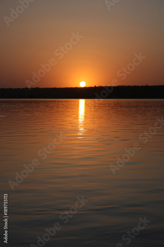 sunset on the river niger