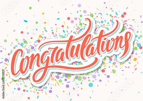Congratulations card. Hand lettering