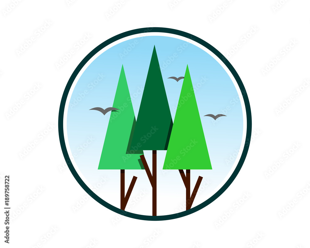 Fototapeta premium pine forest fir spruce tree nature image vector icon logo 2