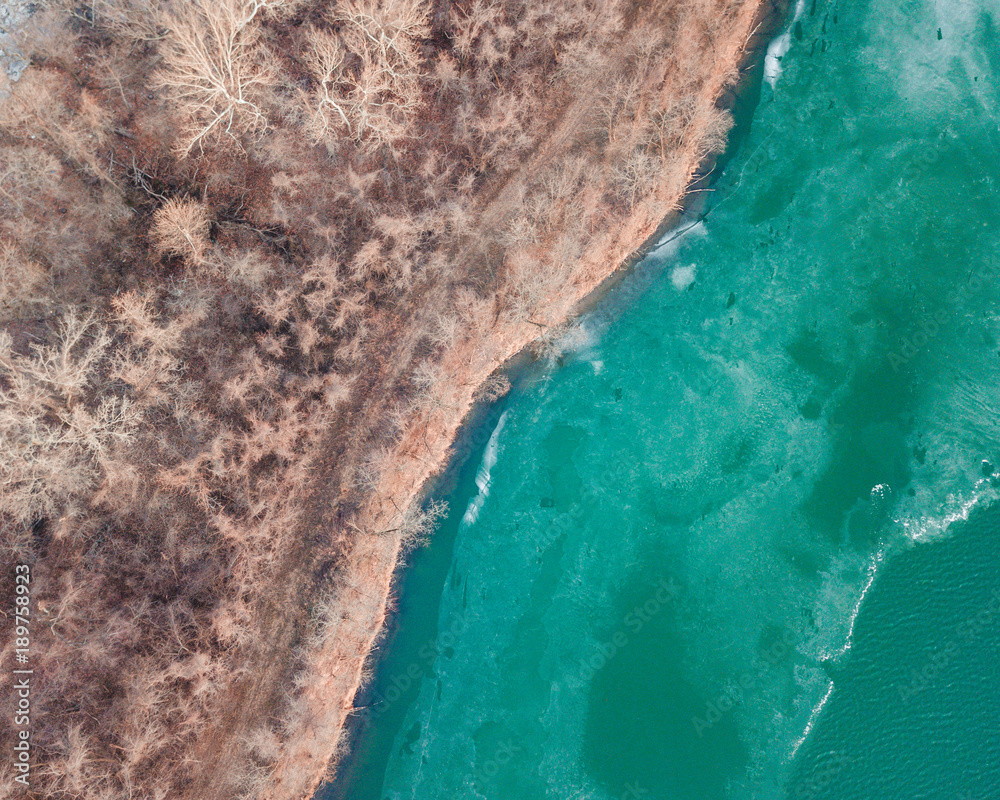 Obraz premium Aerial View of Trenton and Delaware River