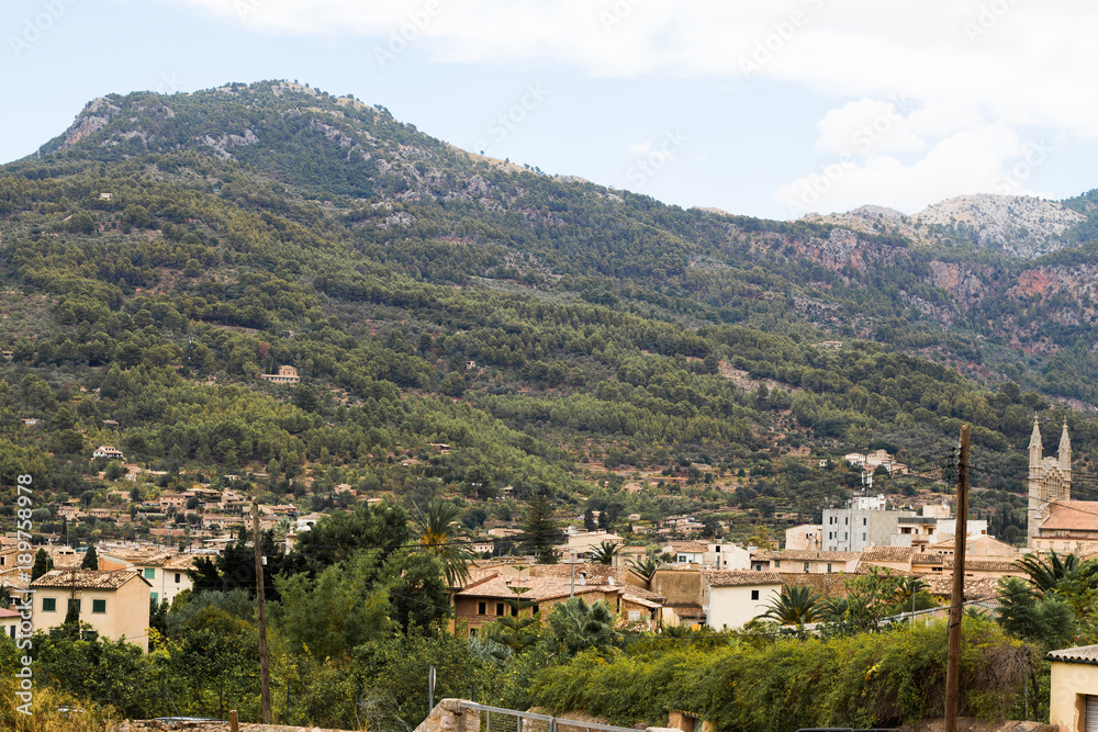 View of Soller panorama in Mallorca island, Spain.