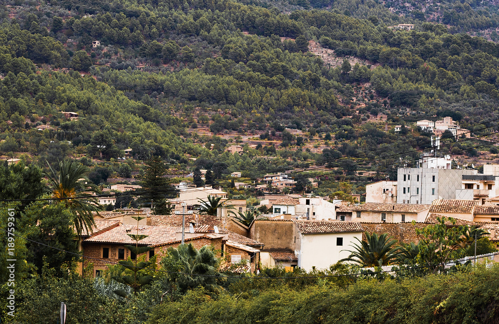 View of Soller panorama in Mallorca island, Spain.