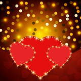 Valentine’s Day shining background with hearts