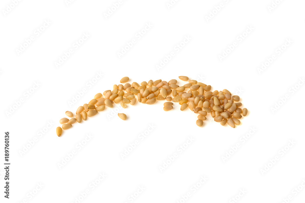 Obraz premium pine nuts isolated on white background