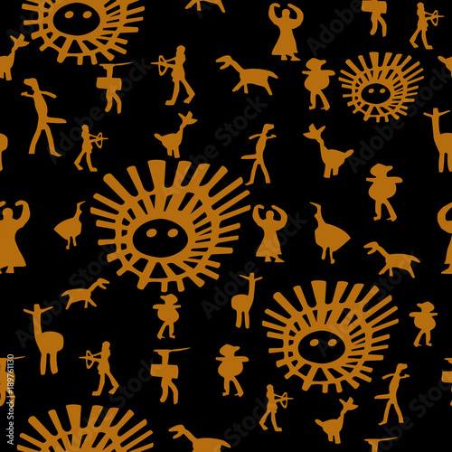 Caveman seamless pattern