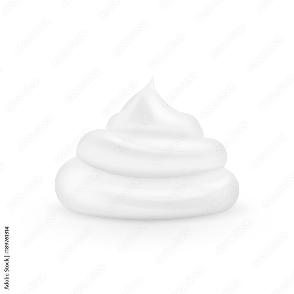 3d realistic Cream isolated on white background. Vector illustration. 3d realistic Cream isolated on white background. Vector illustration.