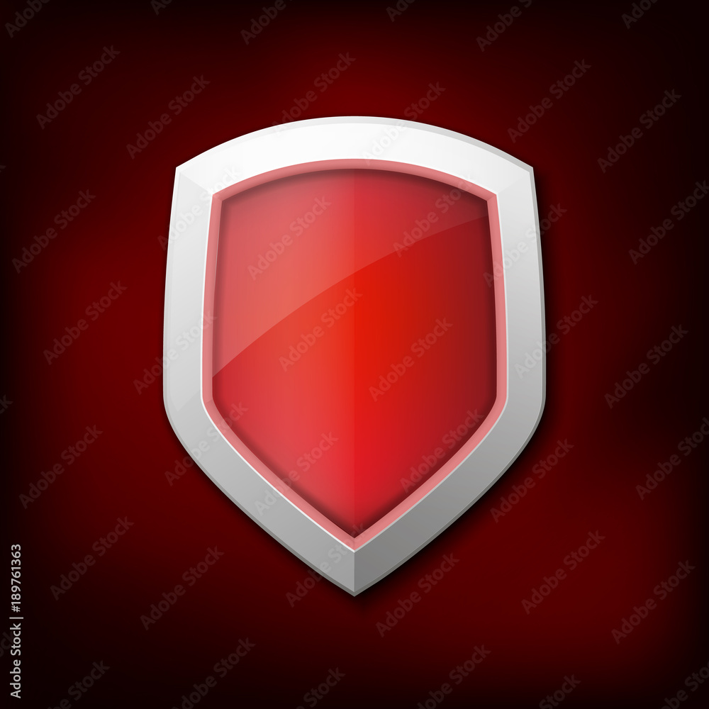 Protection shield concept with banner. Symbol of protection and reliability. Vector illustration Protection shield concept with banner. Symbol of protection and reliability. Vector illustration