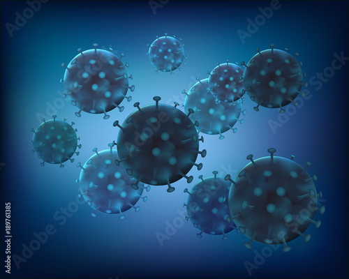 3D Bacteria virus cell background. Vector illustration.
