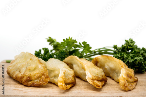 Chinese food Fried dumplings on plate