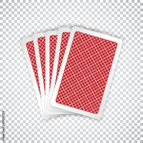 Five closed playing cards - playing cards vector illustration