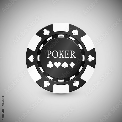Black Casino Chip Icon. Casino Chip Vector Illustration