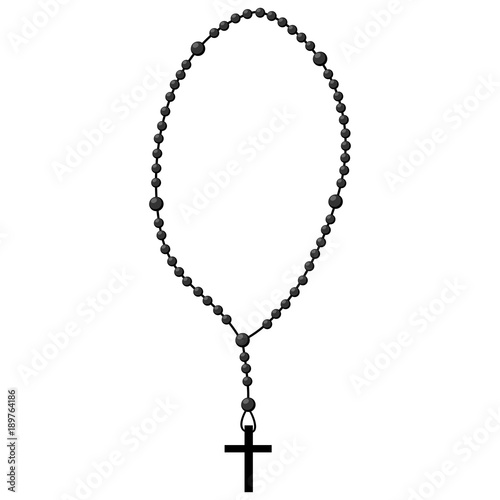 Fotografie, Obraz Holy rosary beads vector illustration