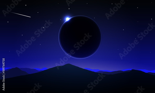 Landscape of the Night Solar Eclipse