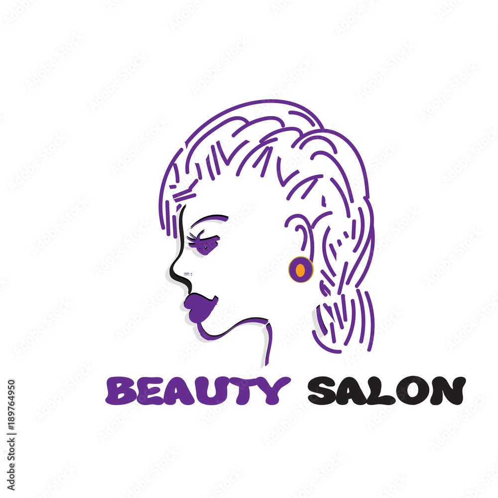vector fashion icon logo, girl profil, fashion violet vector fashion icon logo, girl profil, fashion violet