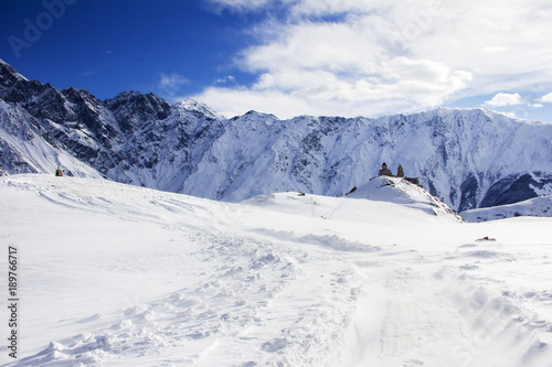Winter snowy landscape in the Caucasus Mountains Georgia. © proxima13