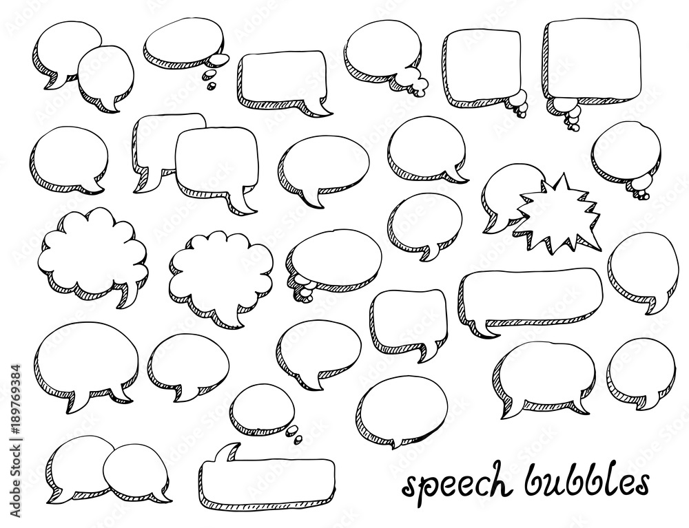 Fototapeta premium Speech bubbles vector set isolated on white background
