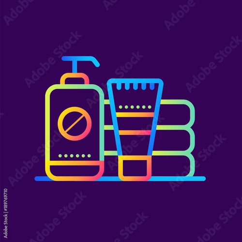 Outline icon Toiletries. Hotel services. Suitable for print, website and presentation