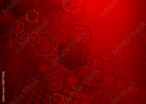 Abstract high resolution free radical molecular illustration of red faded hexagonal/geometric layered design background perfect for Medical, Healthcare and Science and many other Businesses.